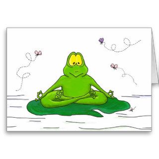 Meditating Frog Greeting Cards