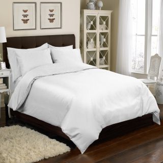Veratex Grand Luxe Egyptian Cotton Sateen 300 Thread Count 6 piece Duvet Cover Set White Size Twin
