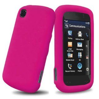 Soft Skin Case Fits LG GT550 Encore Solid Hot Pink Skin AT&T Cell Phones & Accessories