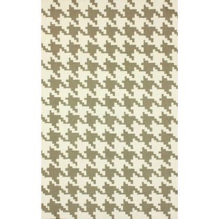 Nuloom Handmade Houndstooth Light Brown Wool Rug (6 X 9)