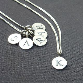 personalised silver initial or name necklace by the write soap