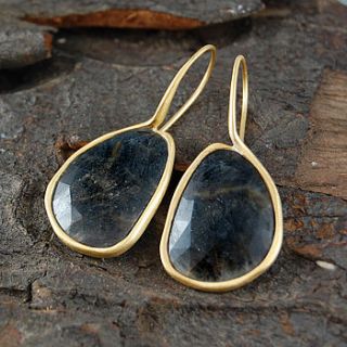 dark precious sapphire organic earrings by embers semi precious and gemstone designs
