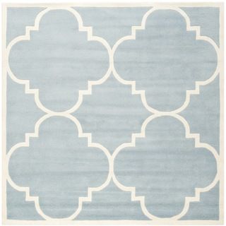 Handmade Moroccan Blue Casual Wool Rug (7 Square)