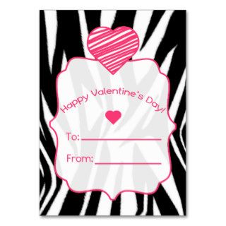 Valentine's Cards   Set Of 100   Zebra Print Business Cards