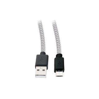 iEssentials Tangle Free 3.3 ft Micro USB 2.0 Cable with Clip   Retail Packaging   Silver/Black Cell Phones & Accessories