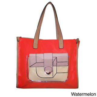 Donna Bella Designs 'Maisie' Colorblocked Tote and Removable Clutch Donna Bella Designs Tote Bags
