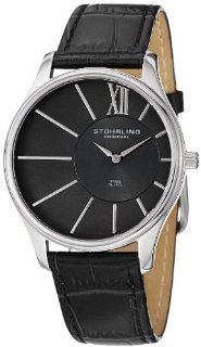 Stuhrling Original Men's 553.33151 Classic Cuvette SD Stainless Steel and Black Leather Strap Watch at  Men's Watch store.