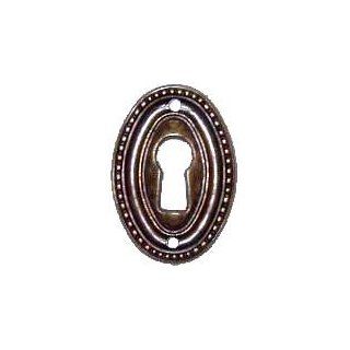 Oval Keyhole Cover Old World Brass   Cabinet And Furniture Locks  