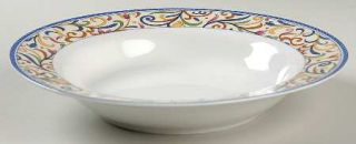 Gibson Designs Lyon Rim Soup Bowl, Fine China Dinnerware   Multicolor Scrolls&Fl