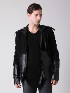 Wool Leather Stitched Jacket by MB 999