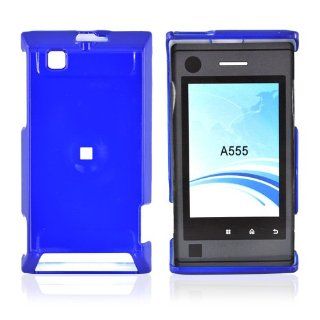 Motorola Devour A555 Hard Plastic Back Cover Case   Blue Cell Phones & Accessories