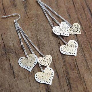heart drop earrings by lavender room
