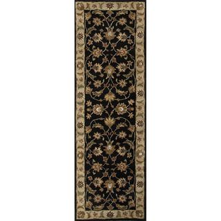 Hand tufted Traditional Oriental Gray/ Black Rug (26 X 8)