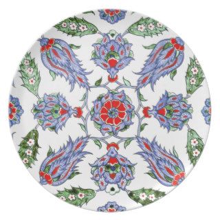 iznik Turkish Persian Floral Ethnic Oriental Tiles Dinner Plate
