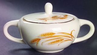 Homer Laughlin  Golden Wheat Sugar Bowl & Lid, Fine China Dinnerware   All Yello