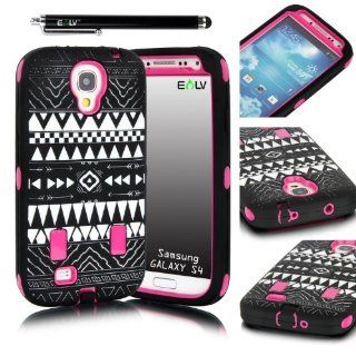 E LV Cute Design High Impact Hybrid Armor Defender Case Combo for Samsung Galaxy S4 i9500 with 1 Clear Screen Protector, 1 Black Stylus and E LV Microfiber Digital Cleaner   Tribal Cell Phones & Accessories