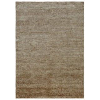 Hand knotted Ivory Solid Pattern Wool/ Silk Casual Rug (5 X 8)
