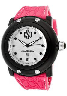 Glam Rock GD1007  Watches,Womens Miami Beach Silver Textured Dial Fuchsia Silicone, Casual Glam Rock Quartz Watches