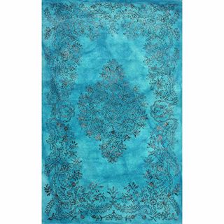 Nuloom Hand tufted Wool/ Viscose Overdyed Traditional Medallion Blue Rug (5 X 8)