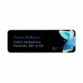 Whimsical Blue Butterfly Address Labels