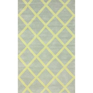Nuloom Handmade Moroccan Trellis Grey Wool Area Rug (76 X 96)