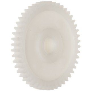 Spur Gear, 20 Degree Pressure Angle, Polyoxymethylene, Inch, 32 Pitch, 1.500" Pitch Diameter, 1/4" Bore, 1.563" OD, 3/16" Face Width, 48 Teeth