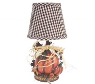 12Harvest Lamp with Black and White Checked Shade by Valerie —