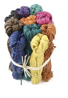 10 bundles of coloured raffia by nether wallop trading co