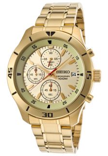 Seiko SKS404P1  Watches,Mens Chronograph Gold Tone Steel Champagne Dial, Casual Seiko Quartz Watches