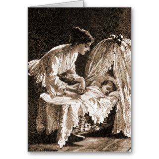 Vintage Illustration of Mother and Child Cards