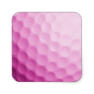 Pink Golf Ball Background Golfing Sports Template Square Stickers
