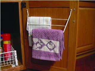 Rev A Shelf 563 32 WH 563 Series 3 Rack Dish Towel Holder, White   Cabinet Pull Out Organizers