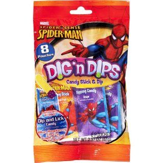 Spider man Party Dig 'N Dips Candy, 8 Per Bag  Gourmet Food  Grocery & Gourmet Food