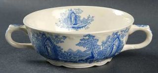 Taylor, Smith & T (TS&T) English Abbey Blue Flat Cream Soup Bowl, Fine China Din