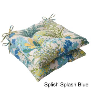 Pillow Perfect Splish Splash Outdoor Tufted Seat Cushions (set Of 2)