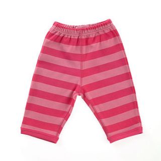 bright pink & hot pink cotton baby trousers by bob & blossom ltd