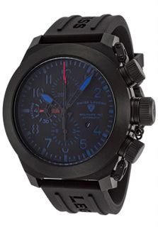 Swiss Legend 1101 BB 01 BA W  Watches,Mens Militare No1 Automatic Chrono Black Silicone Blue Accents, Sport Swiss Legend Automatic Watches