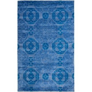 Safavieh Handmade Wyndham Blue Wool Area Rug (6 X 9)