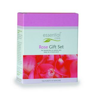rose gift skincare set by essential care