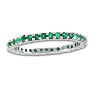 Emerald Eternity Band in 14K White Gold   Zales