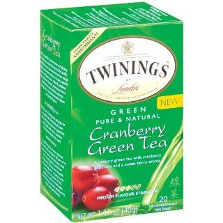 Twinings Cranberry Green Tea Box 20 Count, Pack of 2 Kitchen & Dining