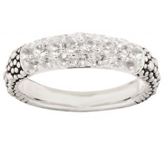 Michael Dawkins Sterling 3/4cttw White Topaz Pave Stack Ring —