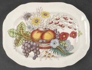 Spode Reynolds 10 Oval Serving Platter, Fine China Dinnerware   Fruits & Flower
