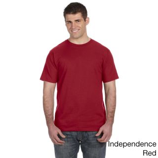 Anvil Mens Ringspun Solid Color Short Sleeve Cotton T shirt Red Size XXL