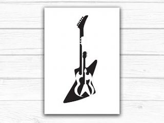 music illustration gibson guitar print a3 by knockout