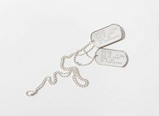 personalised silver dog tag necklace by armydogtags