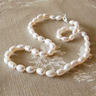 rice pearl necklace by highland angel
