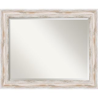 Amanti Art Large Alexandria Whitewash Framed Mirror White Size Large