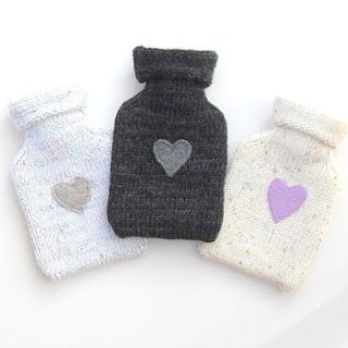 small heart motif hot water bottle by carol atkinson textiles