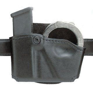 Safariland 573 Glock 17 22 Open Top Paddle Magazine Pouch with Handcuff Case (Plain Black, Left Hand)  Gun Ammunition And Magazine Pouches  Sports & Outdoors